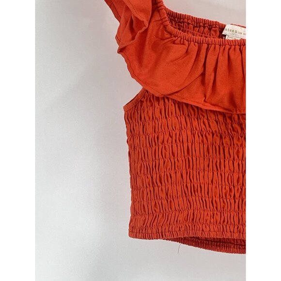 Monteau LA 2 Piece Smocked Tank Wide Leg Pants Burnt Orange Sz Large - Picture 3 of 10